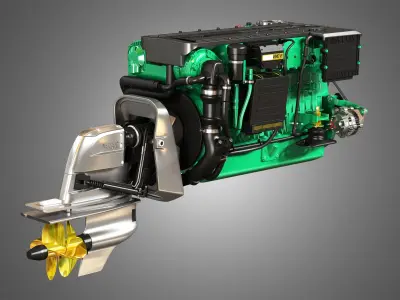 Penta D6-330 Engine - 6 Cylinder Marine Engine 3D model