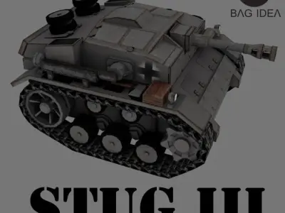 Mini Tank Low-poly 3D model