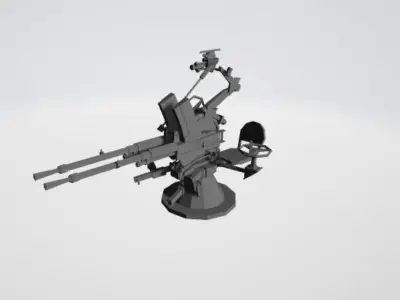Japanese WW2 AA Gun 3D model