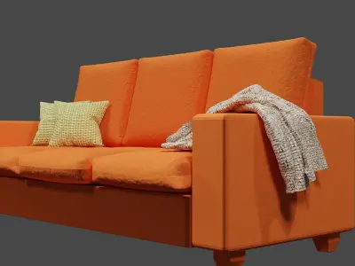 A modern sofa set Free low-poly 3D model
