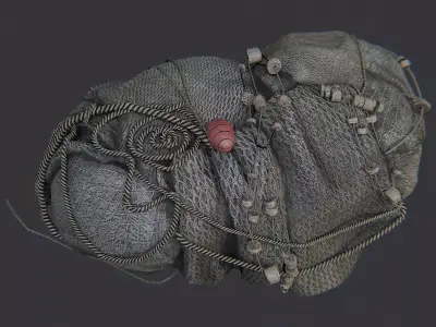 Fishing Nets Pile for Marine Setting Low-poly 3D model