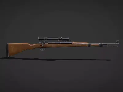 shot gun with scope  Low-poly 3D model
