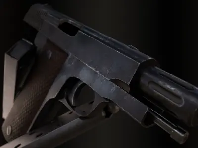 French Ruby Pistol Low-poly 3D model