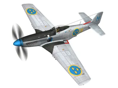North American P-51D Mustang - Swedisch Airforce 3D model