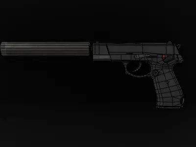 Low Poly Chinese QSZ-92 Pistol Low-poly 3D model