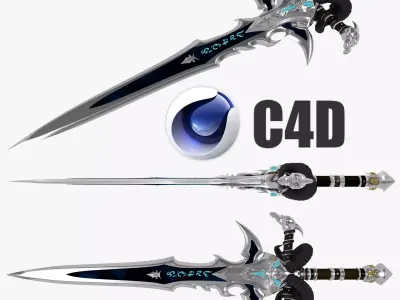 Frostmorn sword Low-poly 3D model