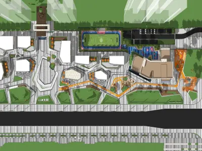 SHOPPING MALL LANDSCAPE ARCHITECTURE 3D model