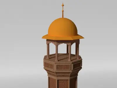 Minaret islamic - islamic Low-poly 3D model