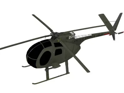 Hughes OH-6 Cayuse Aircraft Low-poly 3D model