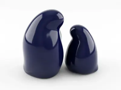 Resting Bird Figures 3D model