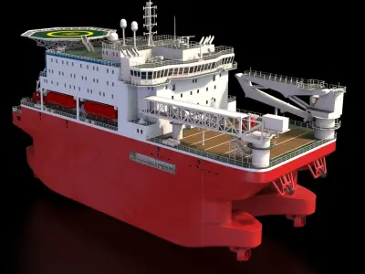 Ship 3d model - Offshore accommodation ship 84m 3D model