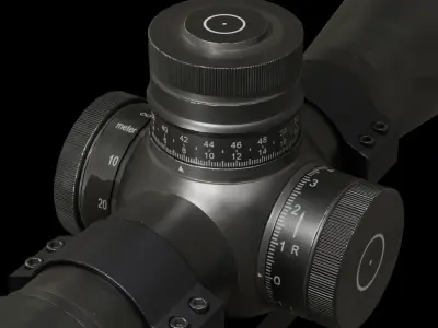 Schmidt And Bender scope with mount Low-poly 3D model