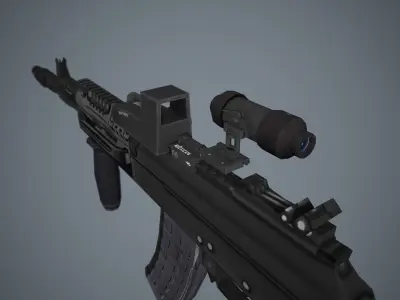 1P90 Scope Low-poly 3D model