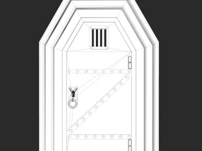 Medieval Wooden Door 3D model