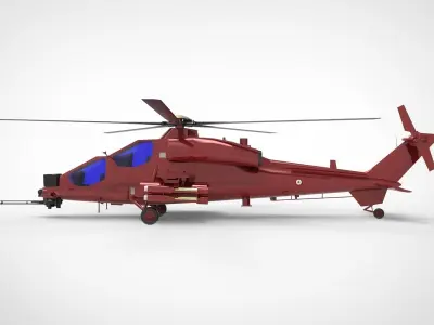 Agusta A129 Mangusta red 3D model