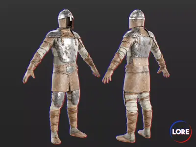 Medieval Crude Armor Suit Low-poly 3D model