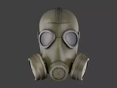 Gas mask Low-poly 3D model 16