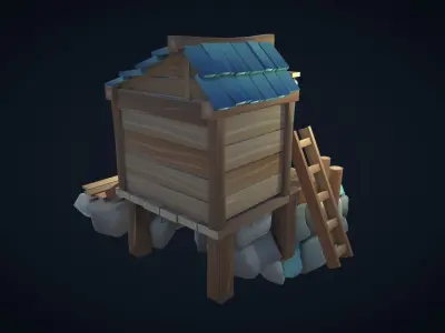 Stylized Poly Quarry Low-poly 3D model