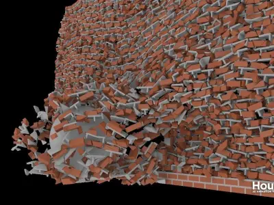 Houdini Brick Destruction Asset 3D model