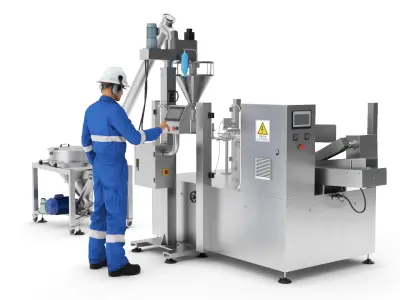 Bulk Product Packaging Machine Operation Worker 3D model