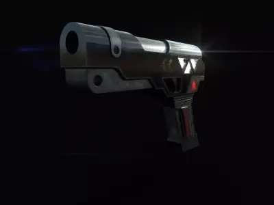 Rustic SciFi Game-ready Pistol Free 3D model