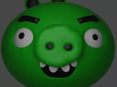 Green pig 3D model