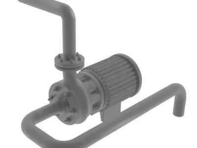 Borewell Pump Low-poly 3D model