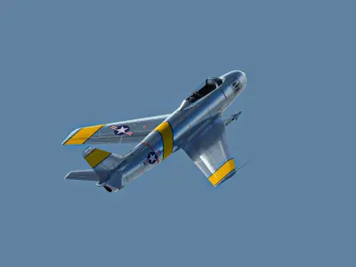 North American F-86F Sabre USAF Low-poly 3D model