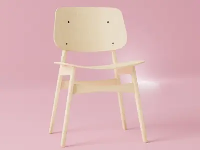 Modern Classic Wooden Chair Free 3D model