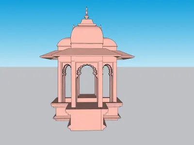 indian jodhpuri stone chatri temple 3D model