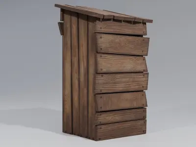 Old Wooden Storeroom or Toilet Free low-poly 3D model