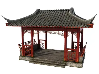 Chinese Rectangle Pavilion 3D model