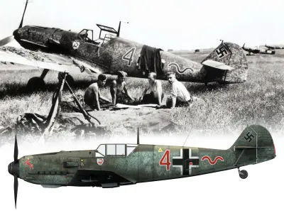 Messerschmitt - BF-109 E - Red 4 3D model