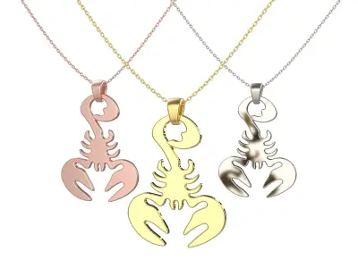 Scorpio zodiac pendant 3D print model