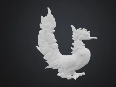 Phoenix elegance Low-poly 3D model