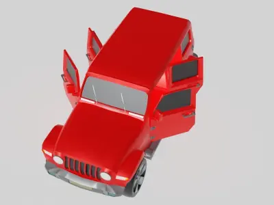 wrangler jeep package Low-poly 3D model