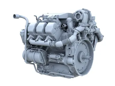Truck diesel engine 3D model