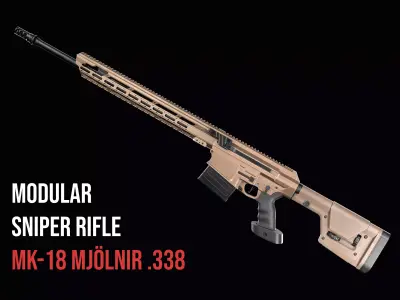 Modular Sniper Rifle MK 18 Mjolnir  Low-poly 3D model