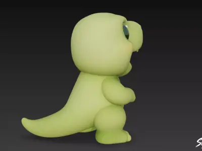 Cartoon Plush Tyrannosaurus Low-poly 3D model