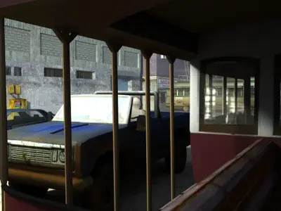 Cars LowPoly group of vehicles parked Low-poly 3D model