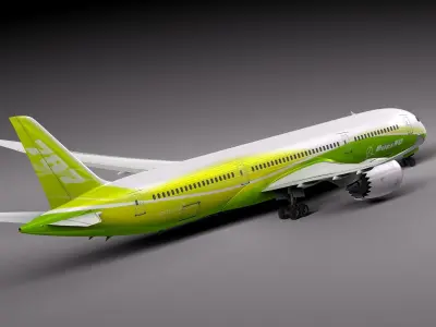 Boeing 787 Dreamliner Green Lemon 3D model