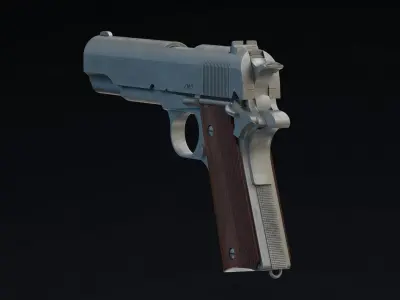 Dan Wesson M1911 ACP Low Poly Low-poly 3D model