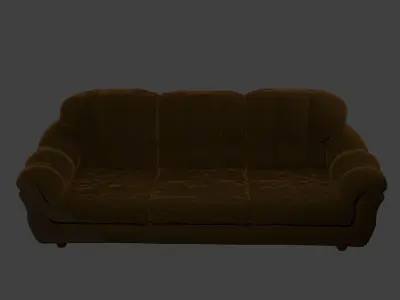 Couch - Brown Velvet Free low-poly 3D model
