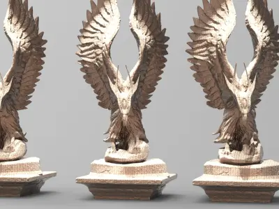 Hogwarts inspired Eagle statue 3D model
