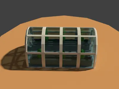 Low Poly Greenhouse Low-poly 3D model
