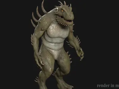 Huge lizard monster2 Low-poly 3D model