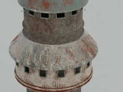 Castle tower 3D model Low-poly 3D model