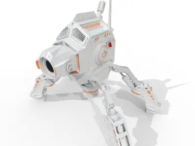Futuristic Droid Robot Free 3D model