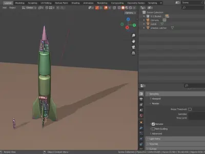 V2 ROCKET BASE MESH Low-poly 3D model
