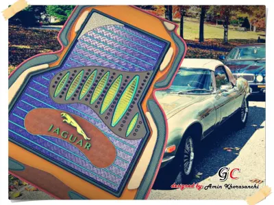 car floor mat design for Jaguar Free 3D model